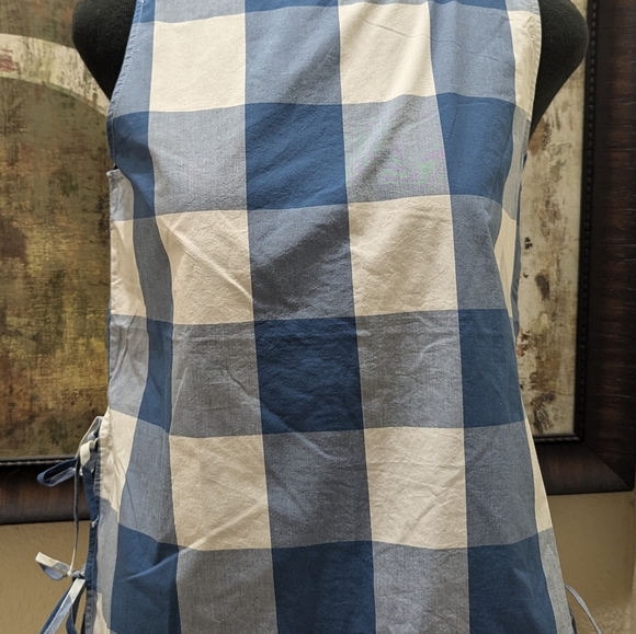 LOFT Blue and White Checkered Blouse - Picture 6 of 7